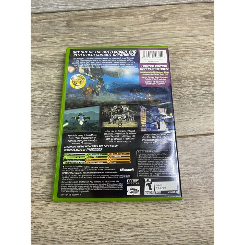 MechAssault 2 Lone Wolf Limited Edition Xbox Original 04 Microsoft Complete CIB